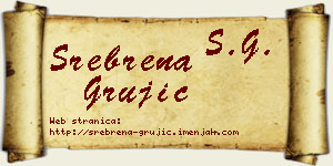 Srebrena Grujić vizit kartica